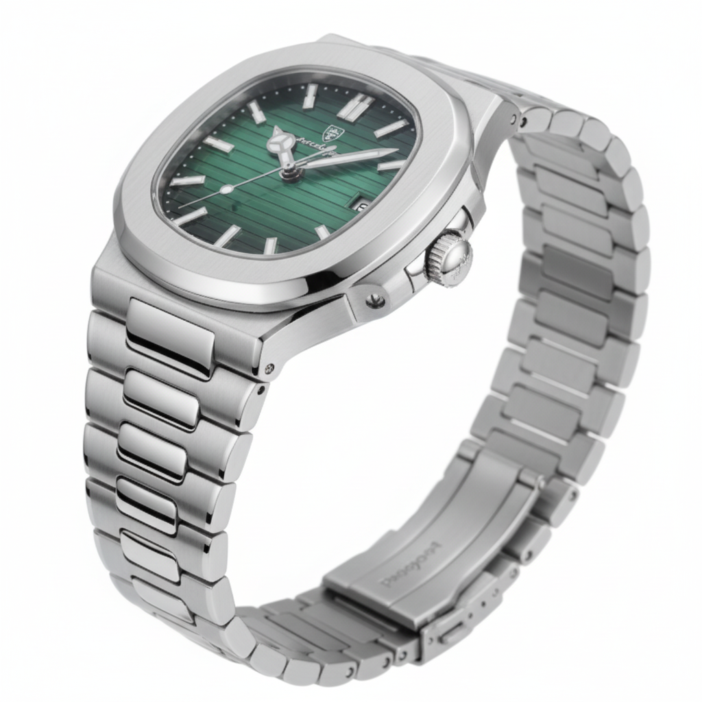 Emerald Nautilus Automatic - side profile detail